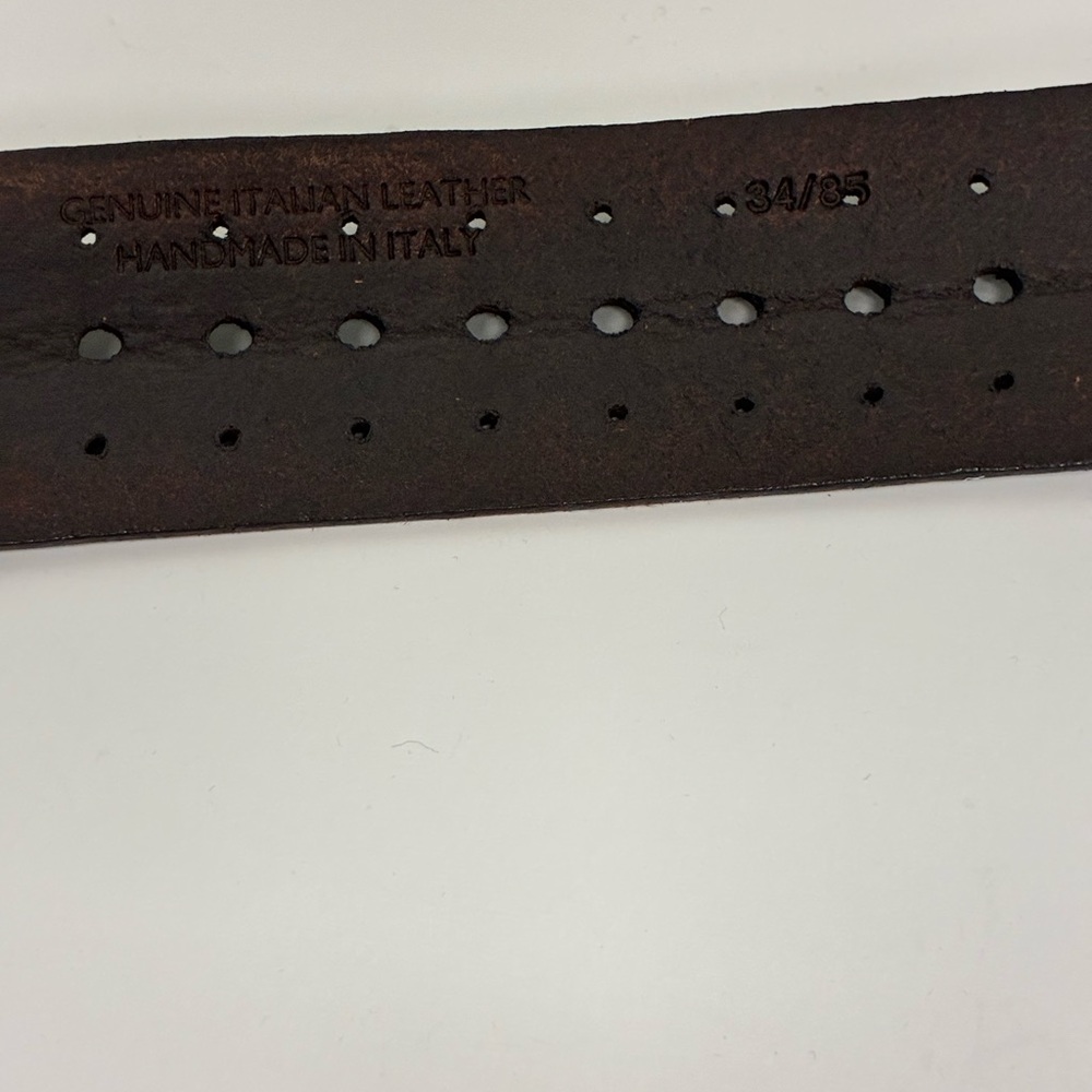 John Varvatos Collection Brown Leather Belt Size 34 - Picture 6 of 8